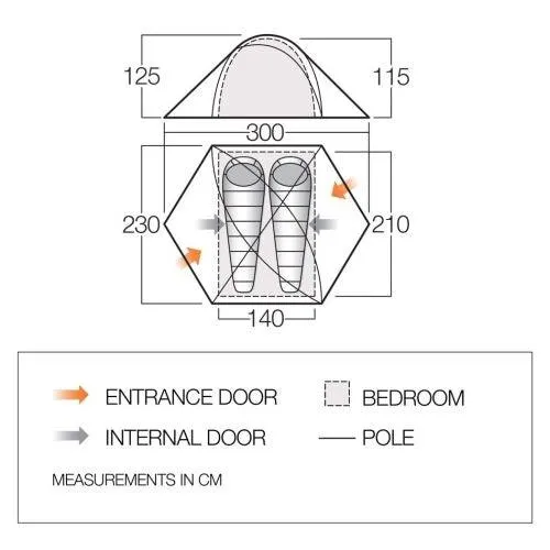 2 Person Camping & Hiking Tent - Halo Pro 200 - 3.66kg by Vango