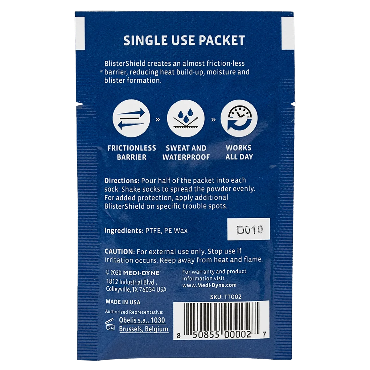 2Toms® BlisterShield® Travel Size Packet