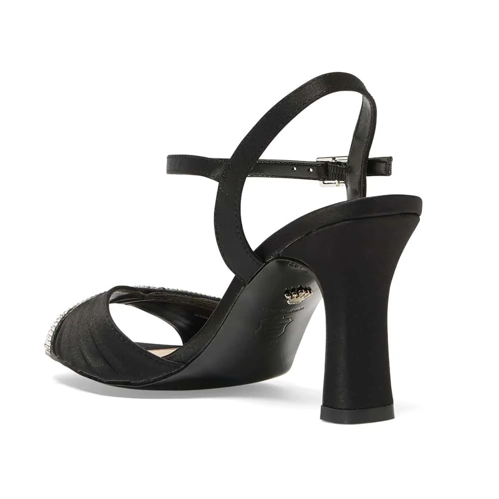 Agnes Heel in Black Satin