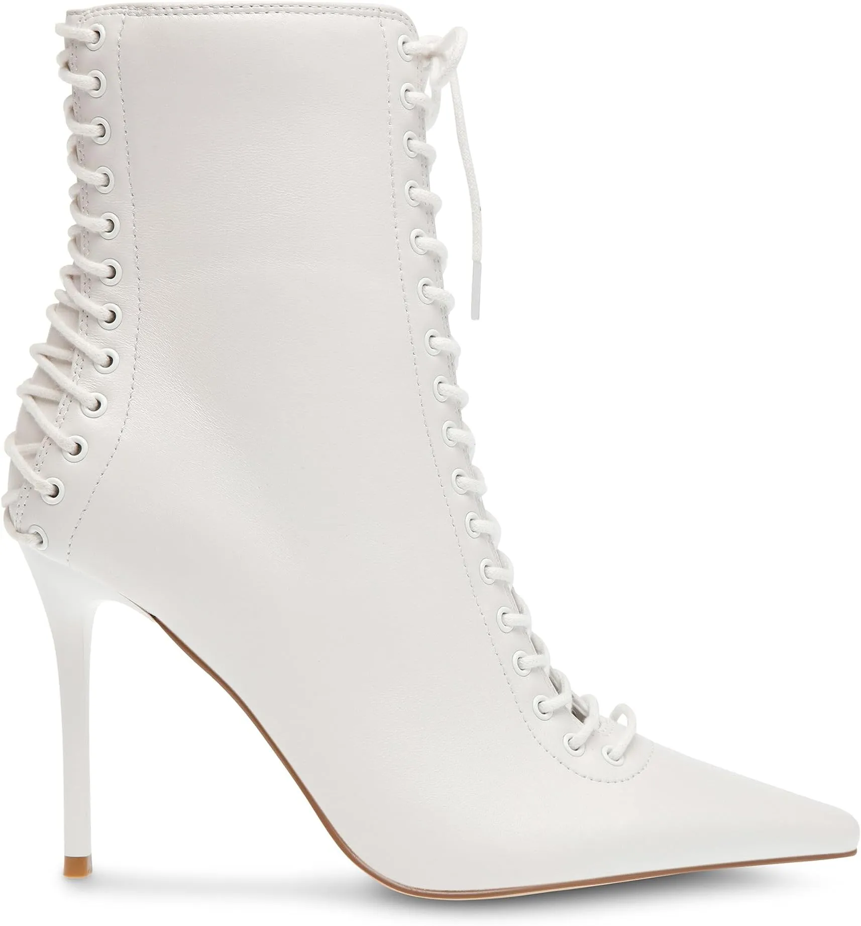 Allnight Steve Madden Lace-Up Boots, White Leather