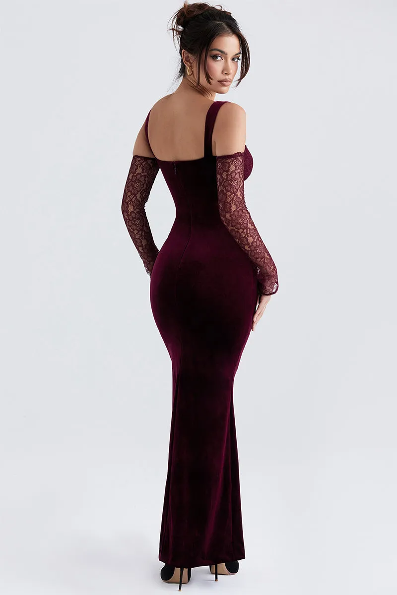 Beautiful Evening Graceful Velvet Maxi Dress