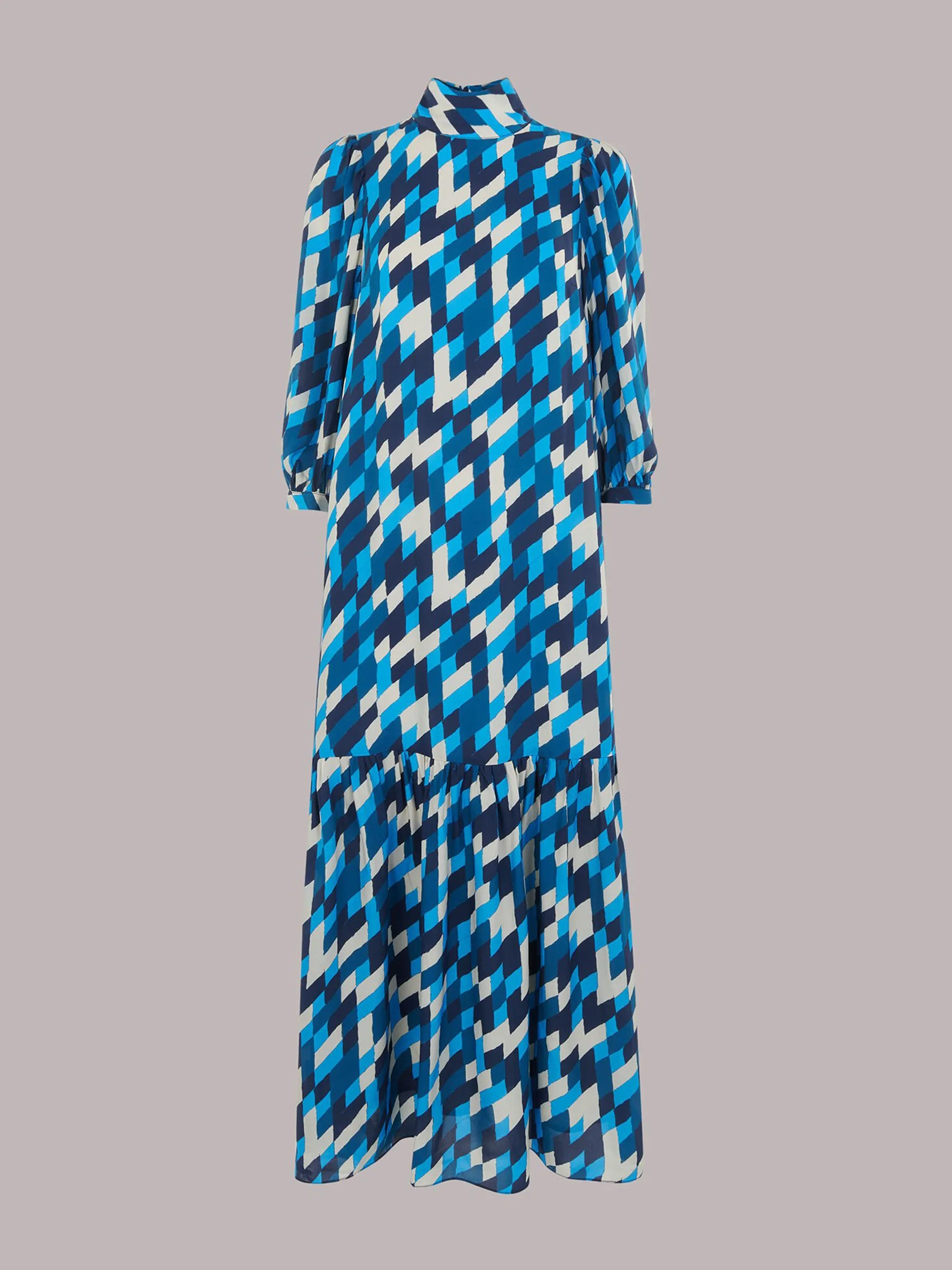 Blue diagonal diamond dress