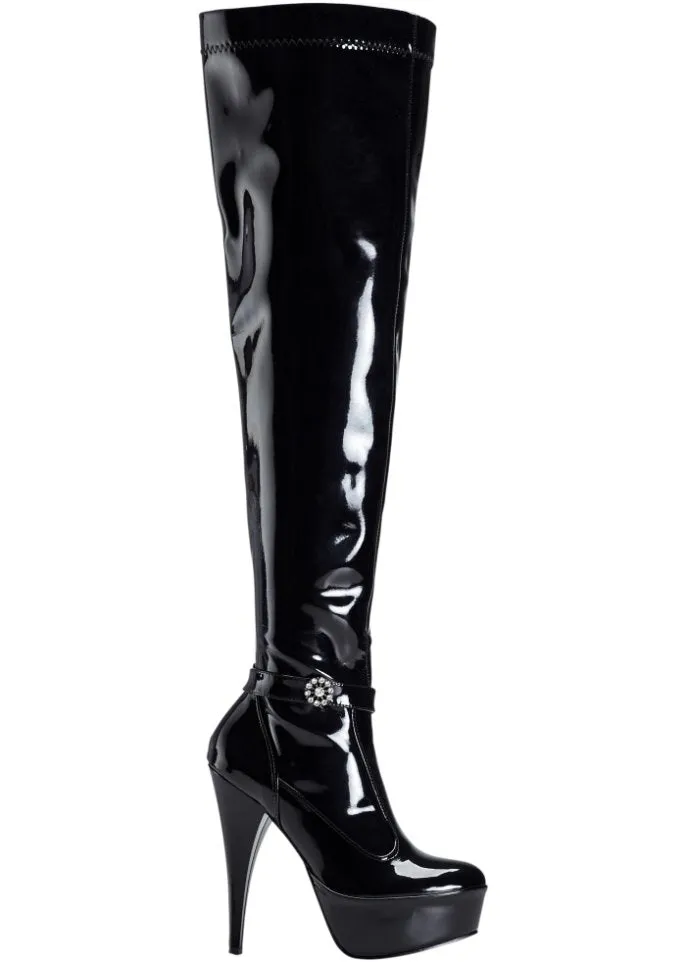 Bodyflirt platform over-the-knee boots, black