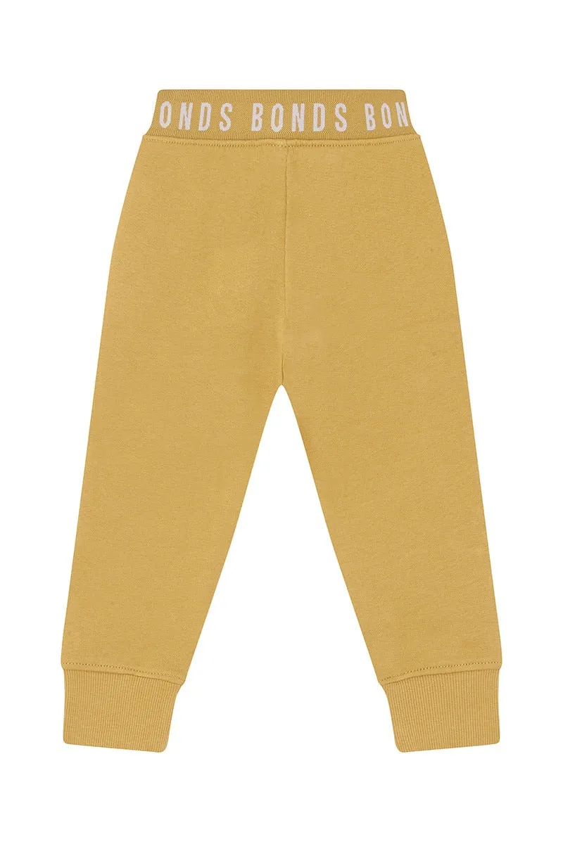 Bonds Logo Fleece Trackie - Mustard Rush