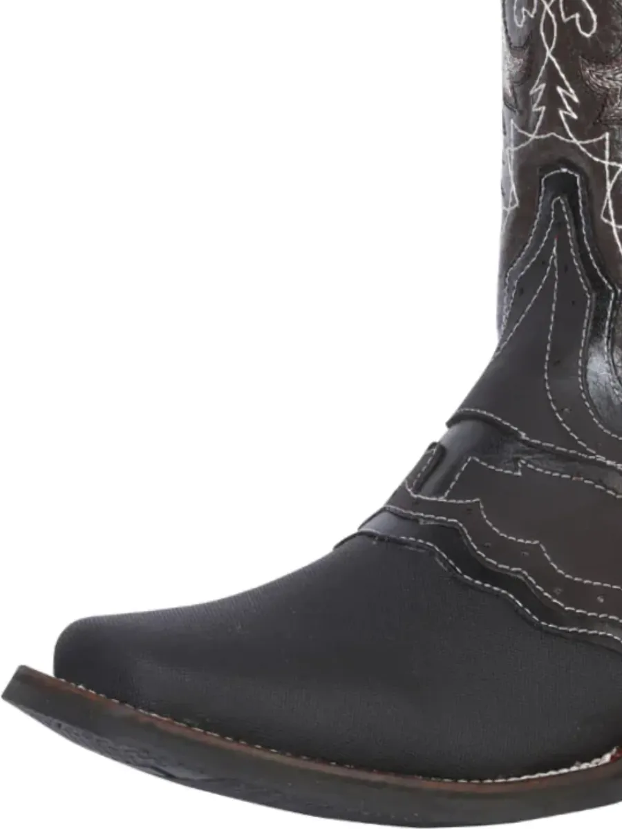 Botas Vaqueras Rodeo con Antifaz de Piel Genuina para Hombre 'El General' - ID: 33308