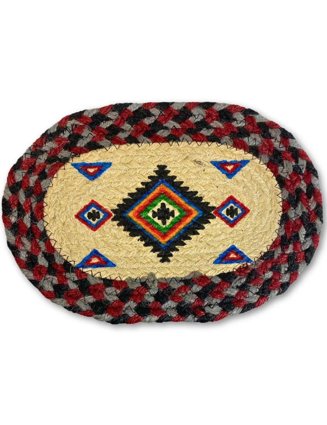 Braided Jute Oval Trivets, Design #20