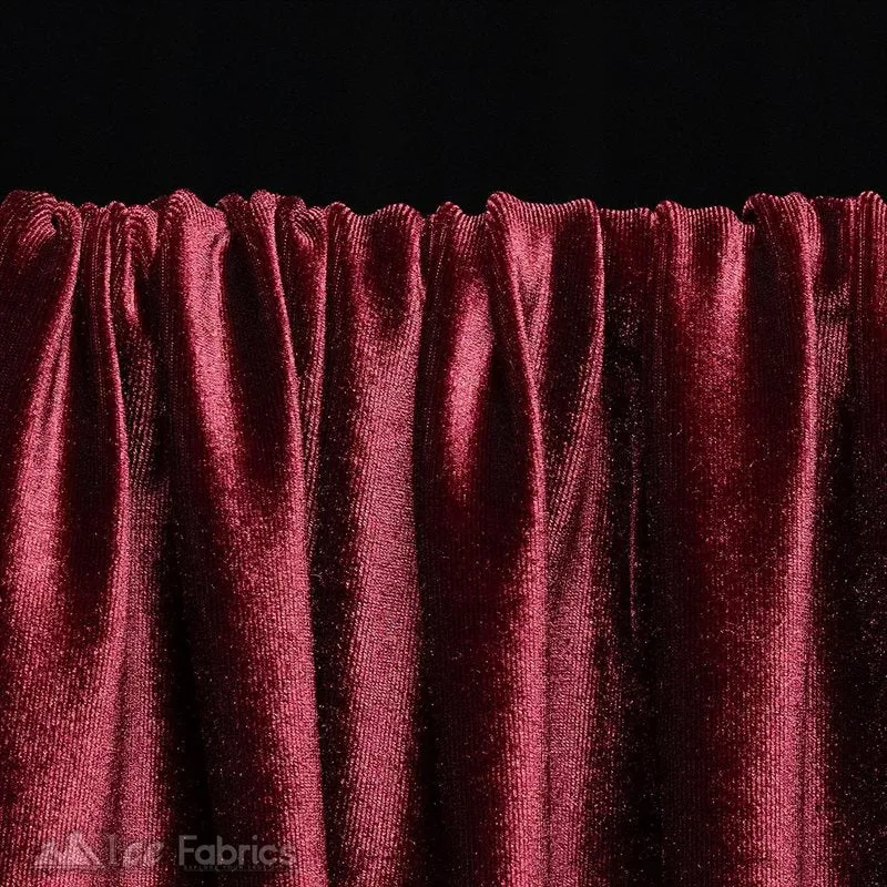 Burgundy Stretch Velvet Fabric Soft and Smooth