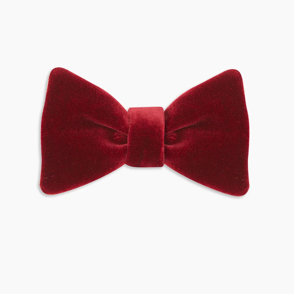 Burgundy Velvet Bow Tie