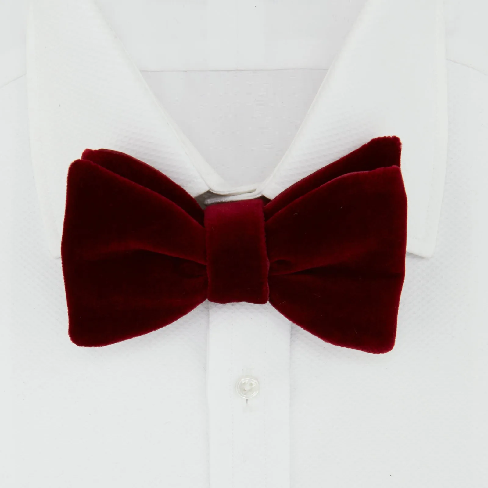 Burgundy Velvet Bow Tie