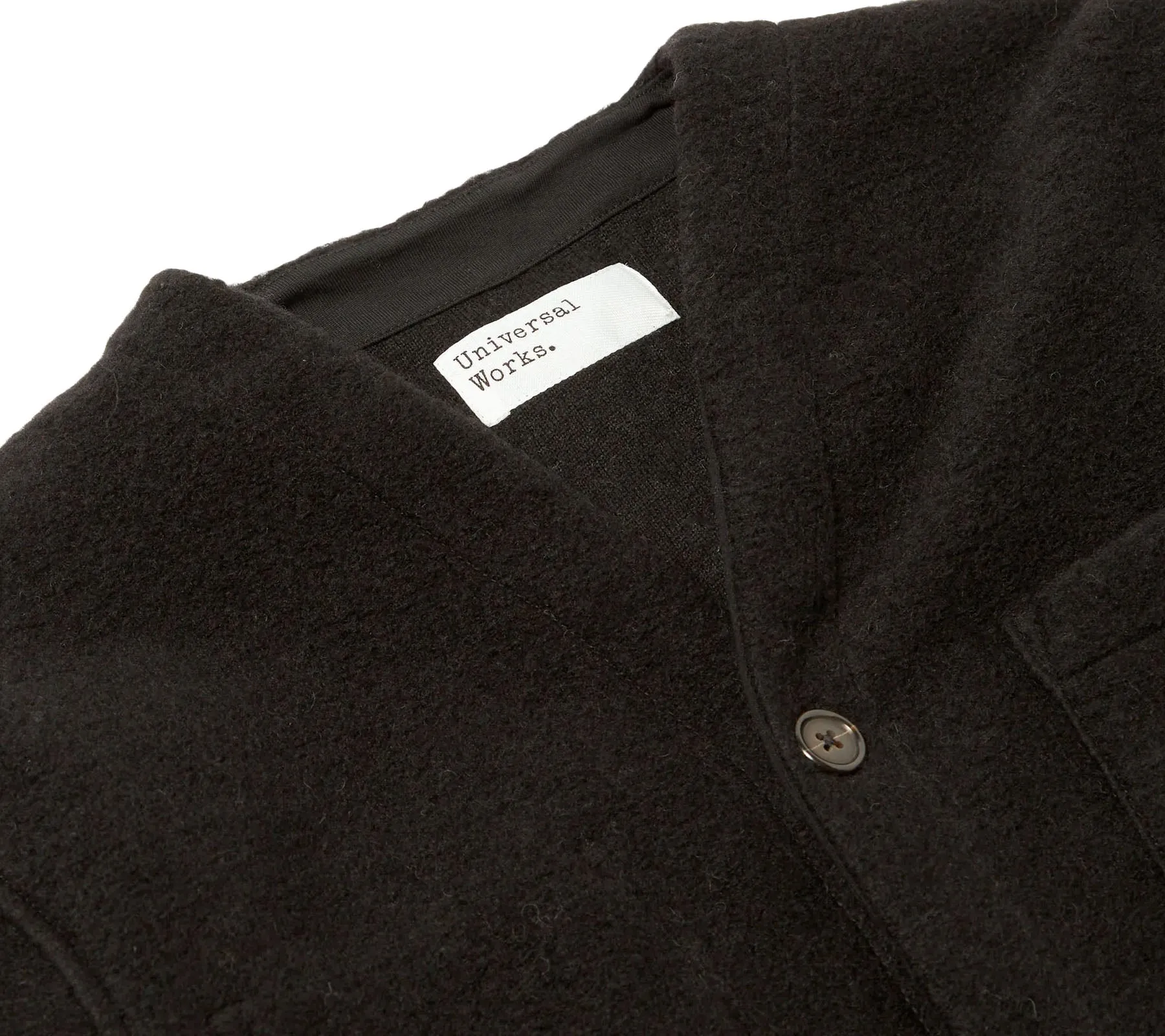 Cardigan | Black Wool Fleece