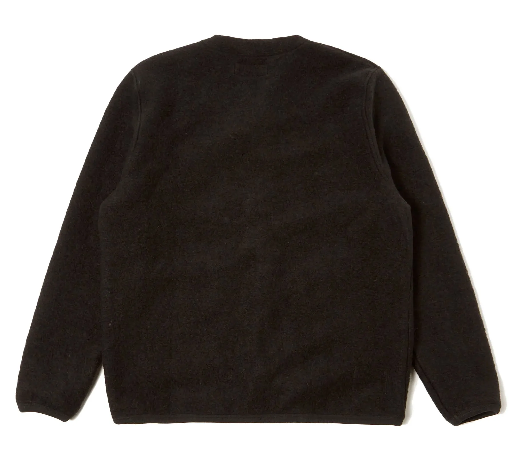 Cardigan | Black Wool Fleece