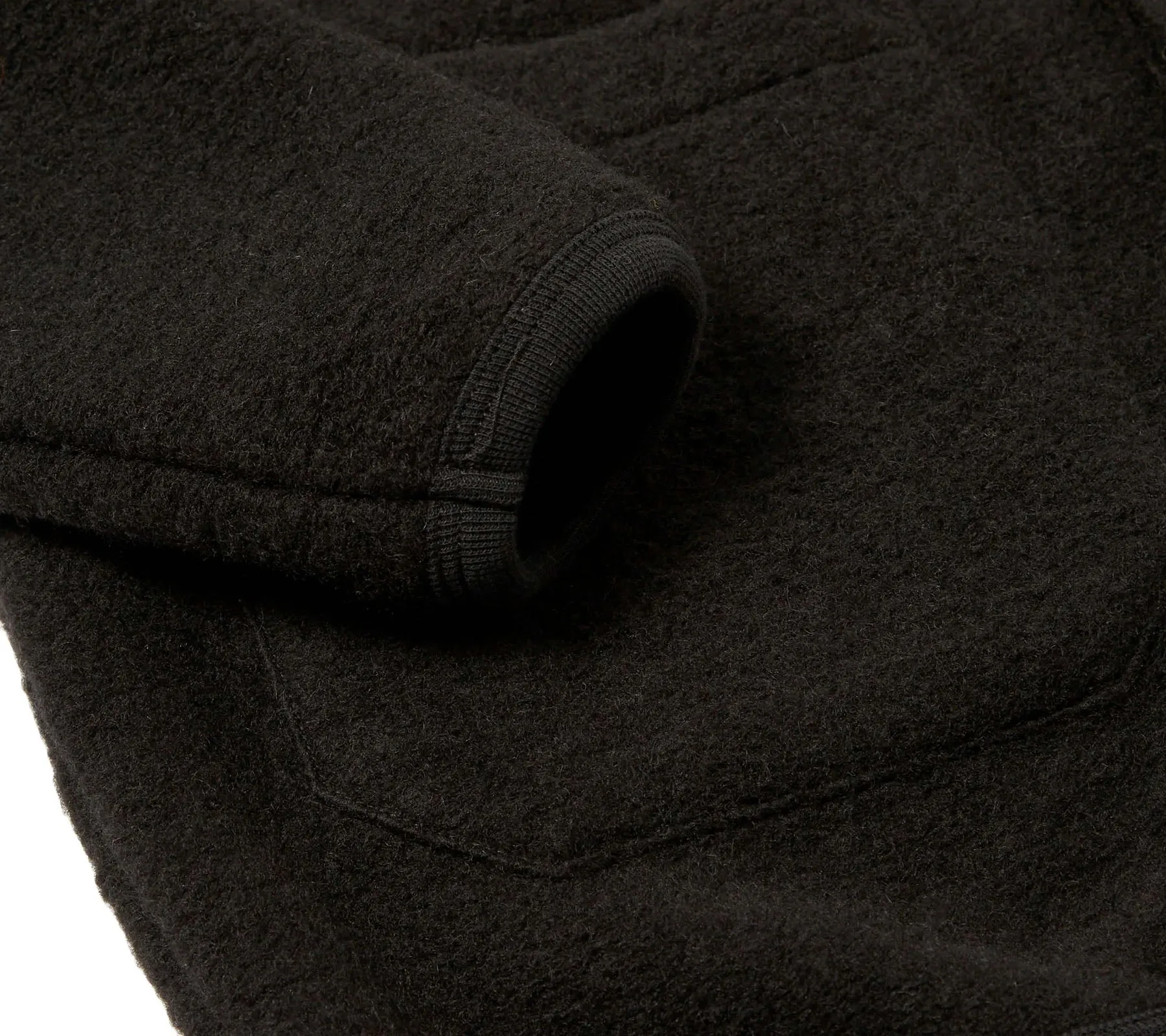 Cardigan | Black Wool Fleece