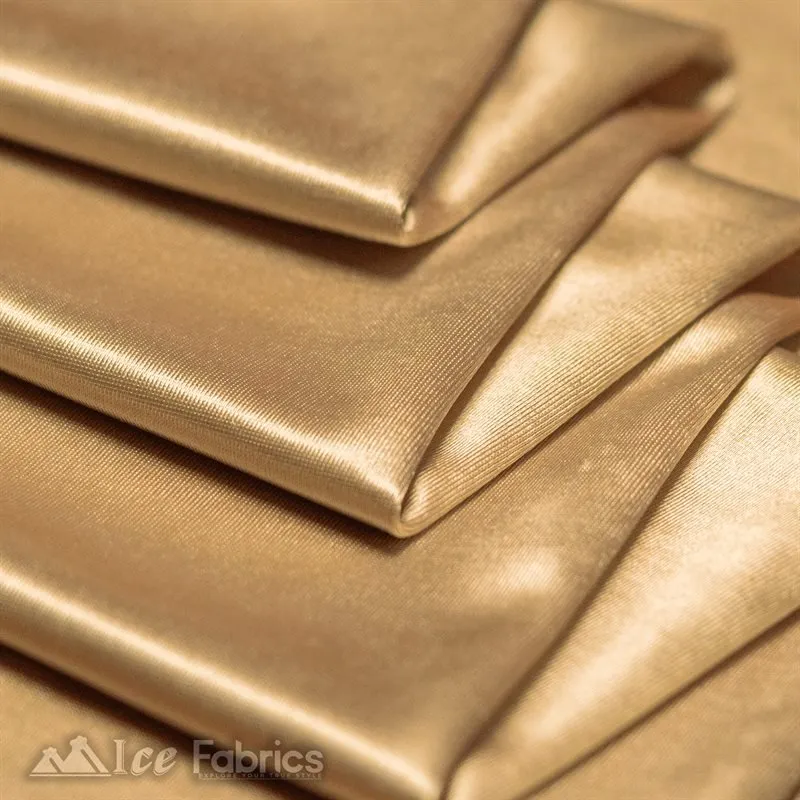 Casino 4 Way Stretch Satin Fabric Shiny Champagne Silky Spandex