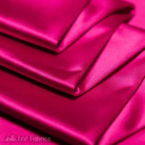 Casino 4 Way Stretch Satin Fabric Shiny Hot Pink Silky Spandex