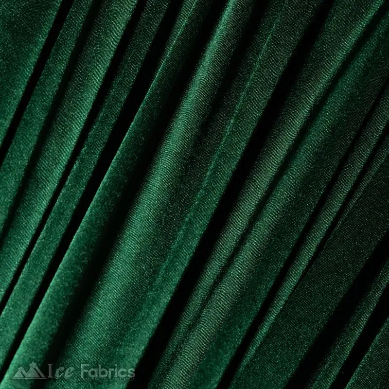 Casino 4 Way Stretch Satin Fabric Shiny Hunter Green Silky Spandex