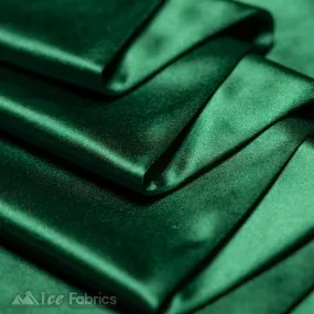 Casino 4 Way Stretch Satin Fabric Shiny Hunter Green Silky Spandex