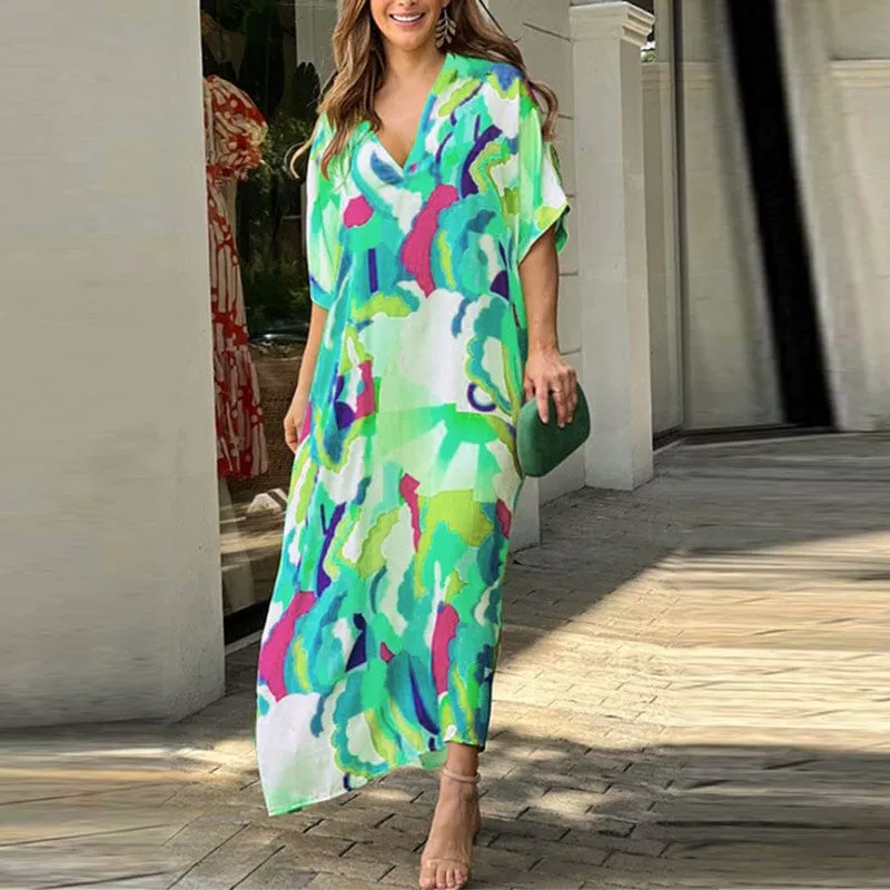 Casual dress with painted print