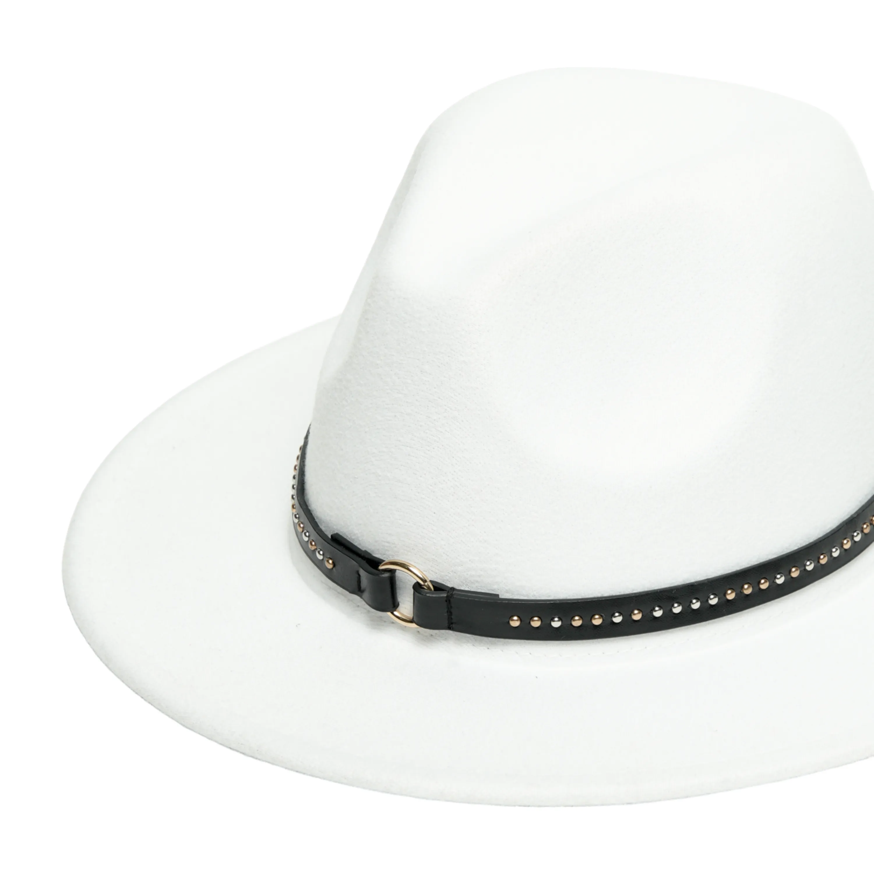 Chokore Fedora Hat with Belt Band (White)