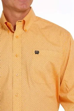 Cinch Men's Orange Long Sleeve Shirt