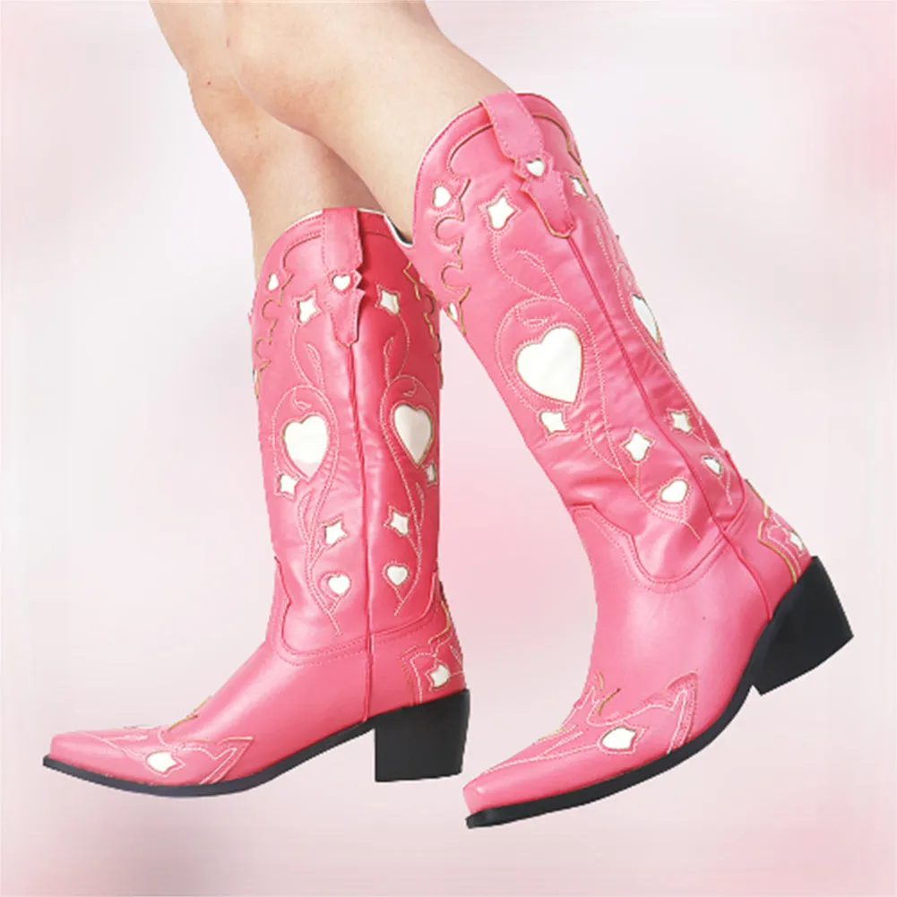 Colorful Heart Cowgirl Boots