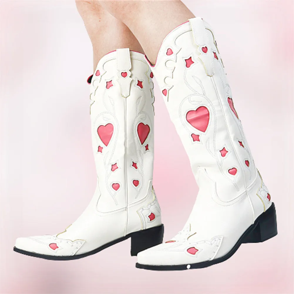 Colorful Heart Cowgirl Boots