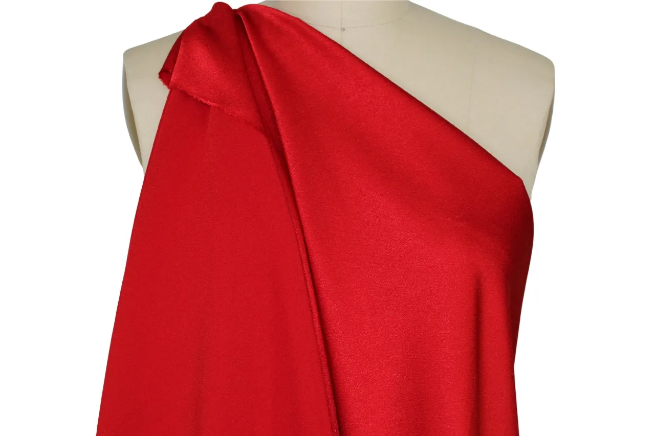 Crepe Back Satin - Holiday Red