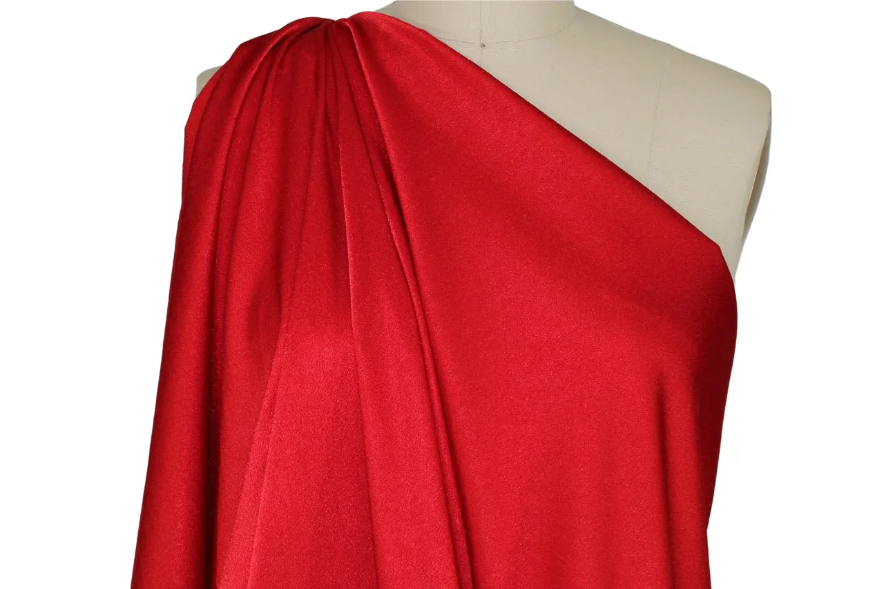 Crepe Back Satin - Holiday Red