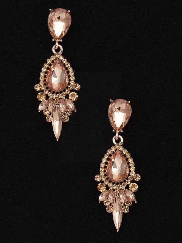 Crystal Gem Ornate Evening Earring