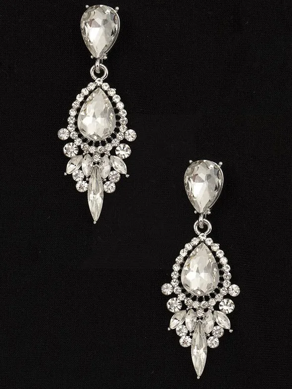 Crystal Gem Ornate Evening Earring