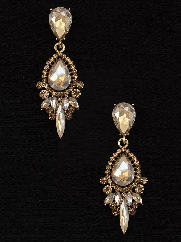 Crystal Gem Ornate Evening Earring