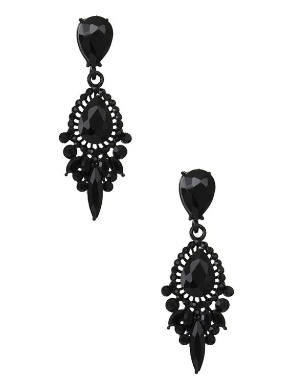 Crystal Gem Ornate Evening Earring