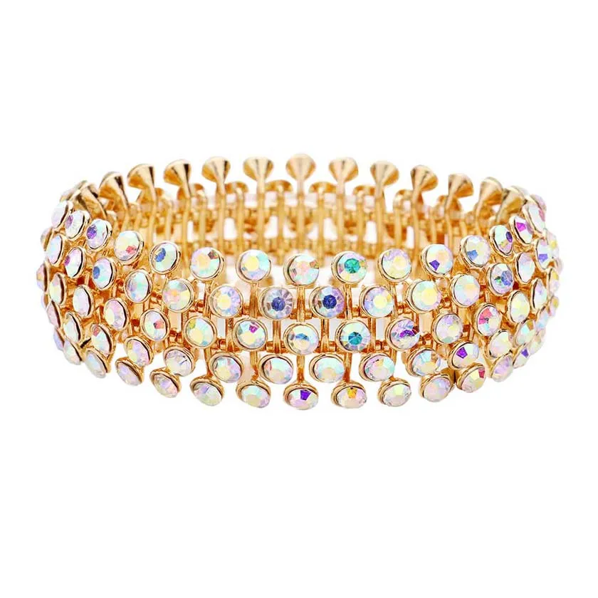 Crystal Round Bubble Stretch Evening Bracelet