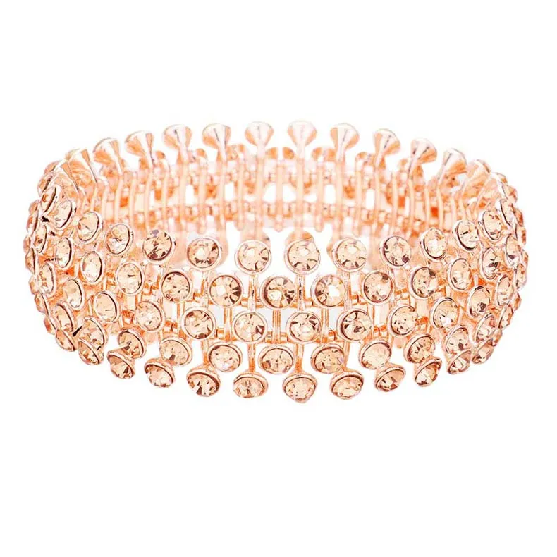 Crystal Round Bubble Stretch Evening Bracelet