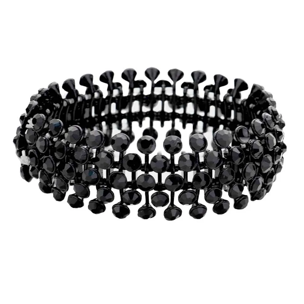 Crystal Round Bubble Stretch Evening Bracelet