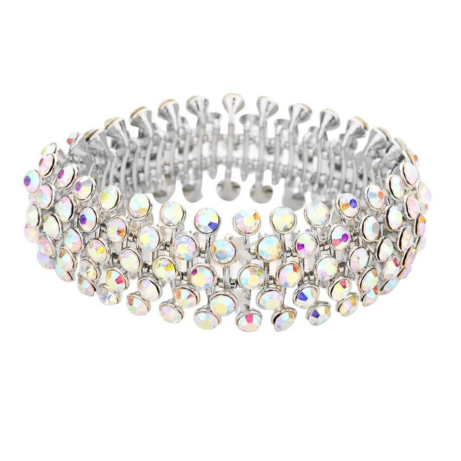 Crystal Round Bubble Stretch Evening Bracelet