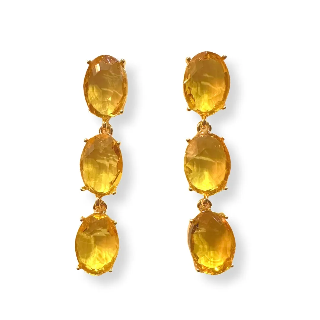 Crytsa Oval Drop Earrings