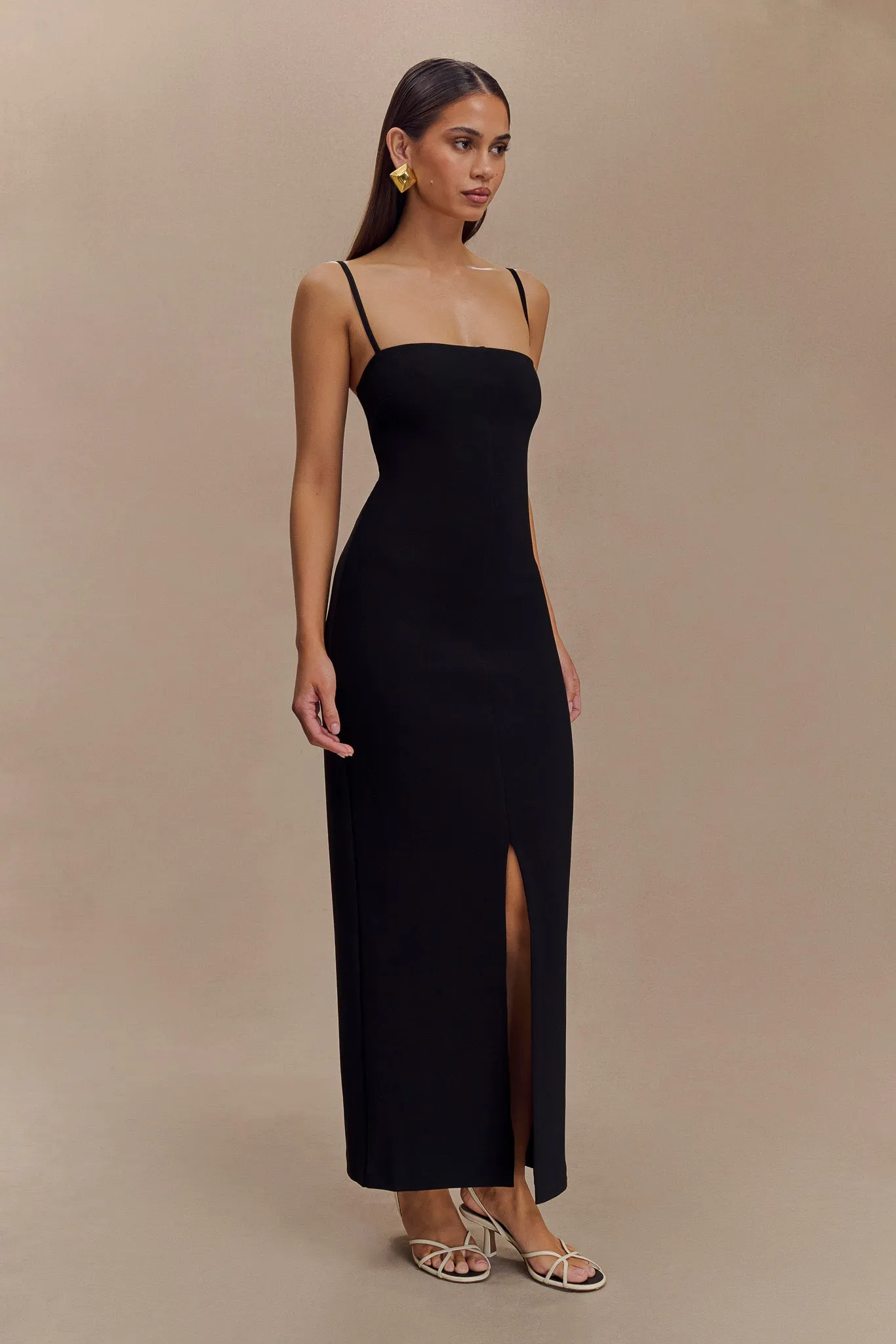 Delia Crepe Maxi Dress - Black