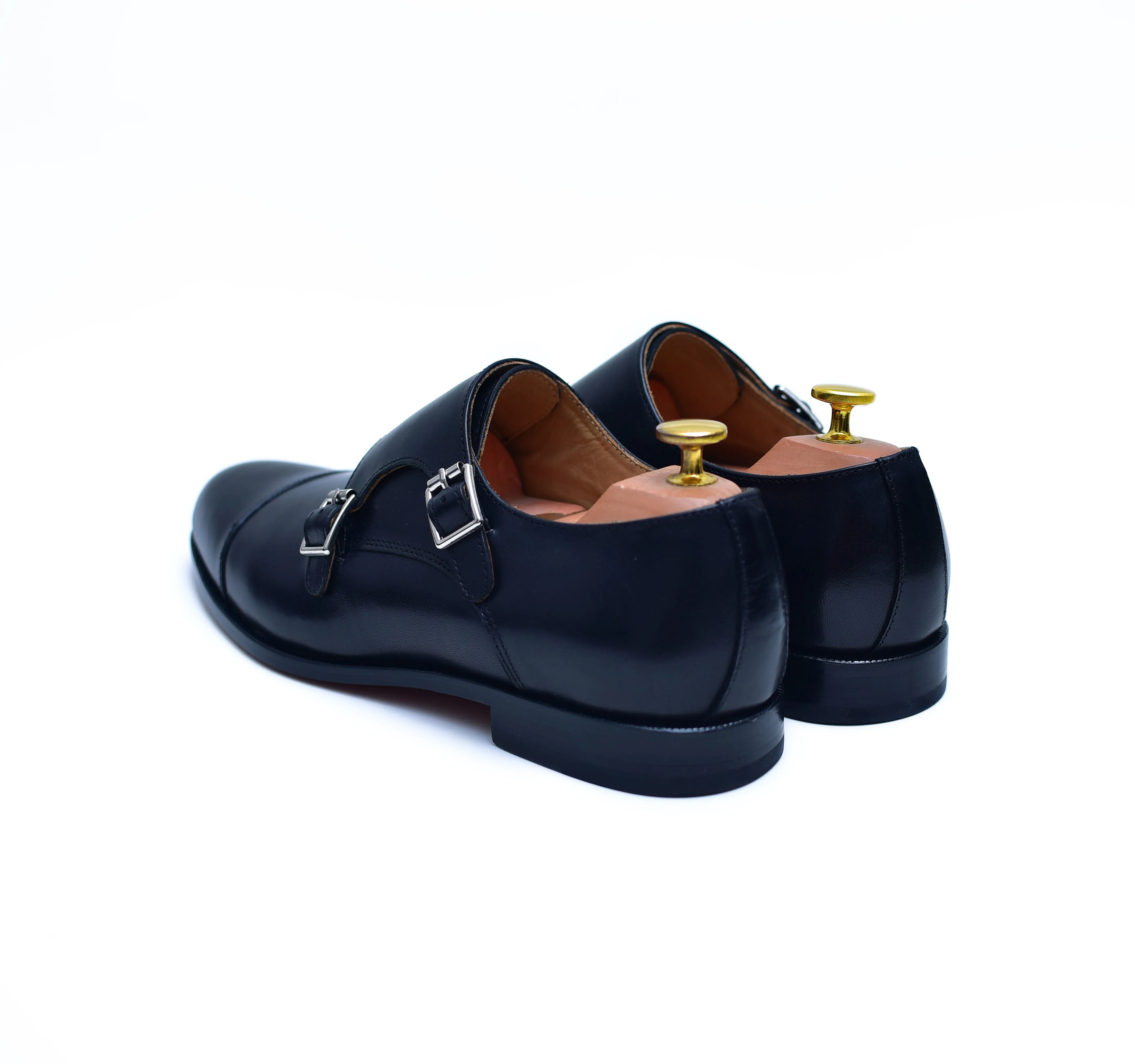 Double Monk II - Black Strap Dress Shoes