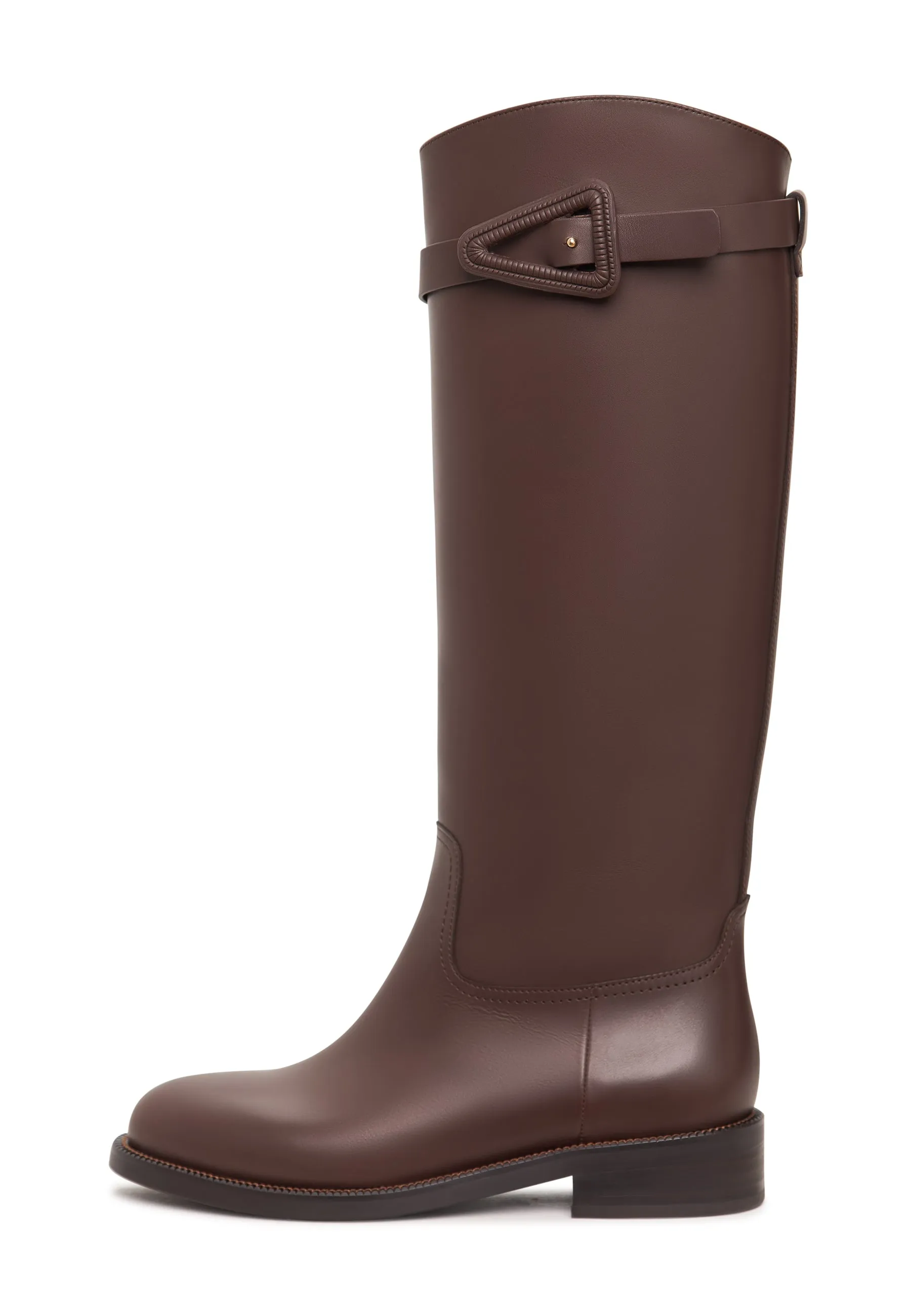 Elegant Riding Boots with Buckle Detail Zoe - Brown