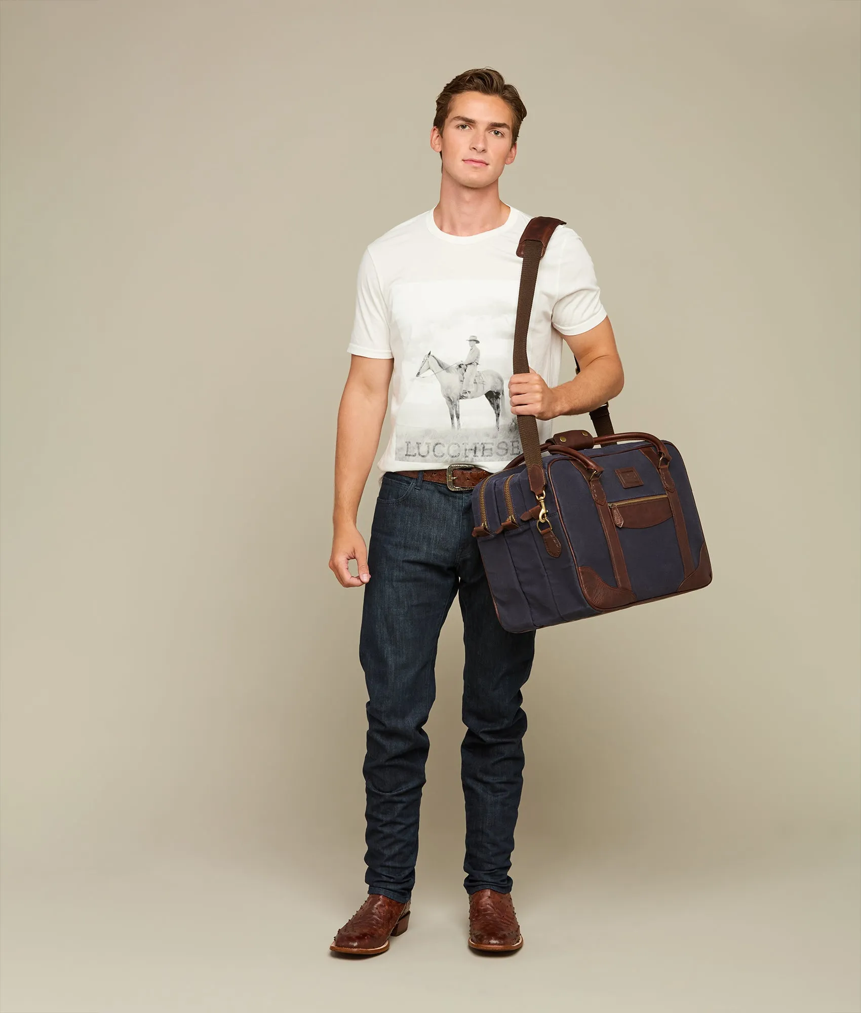 Everyday Waxed Canvas Cowboy Bag :: Navy