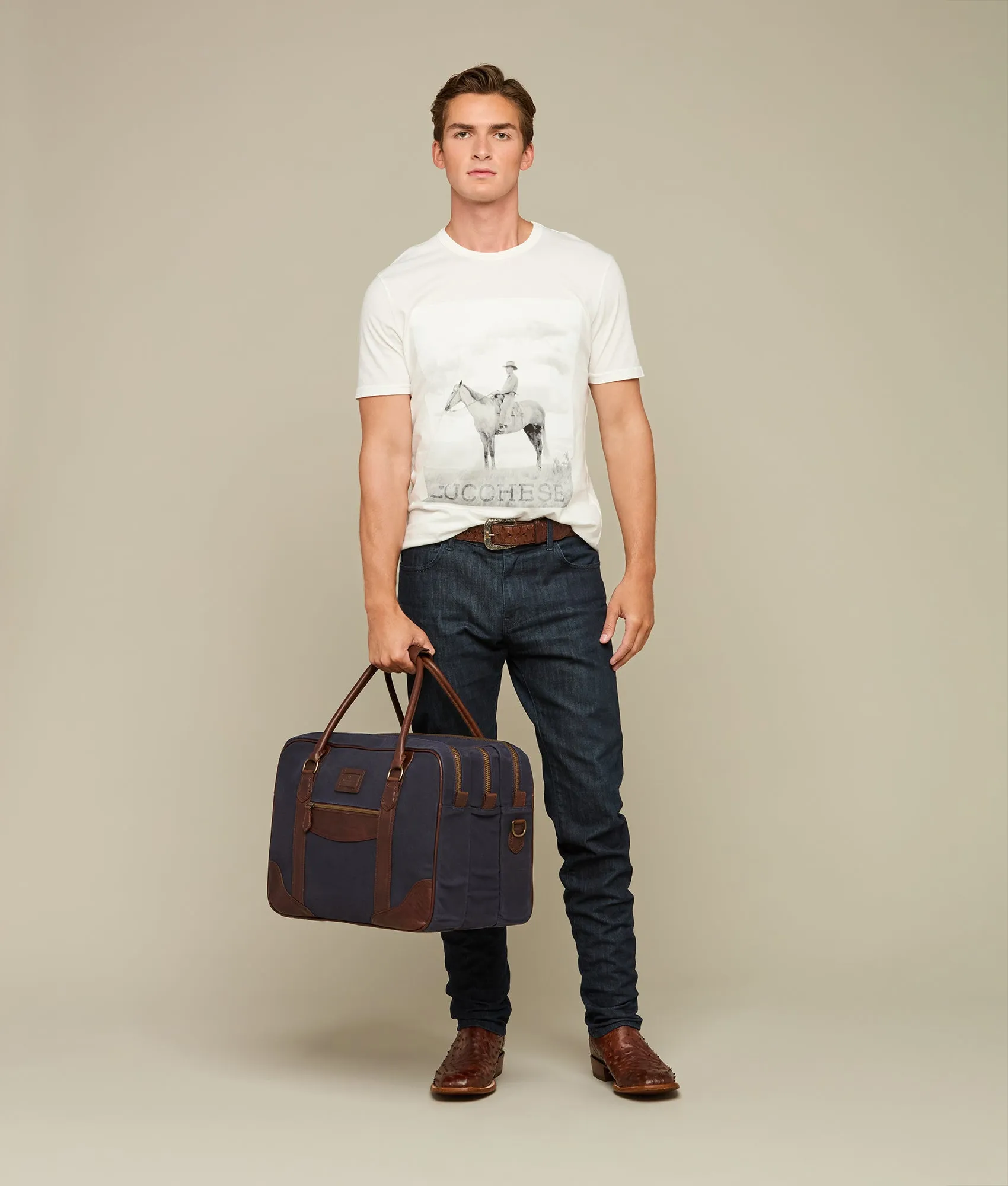 Everyday Waxed Canvas Cowboy Bag :: Navy