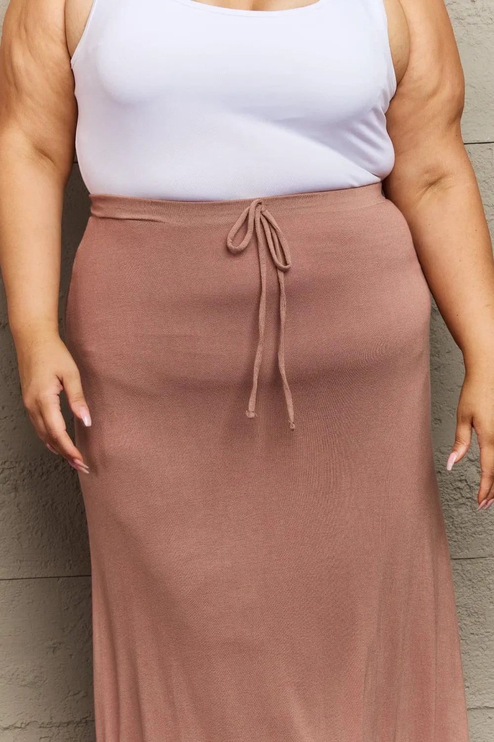 Full Size Flare Maxi Skirt in Chocolate