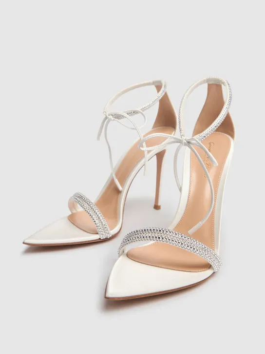 Gianvito Rossi   105mm Montecarlo satin &amp; crystal sandals 