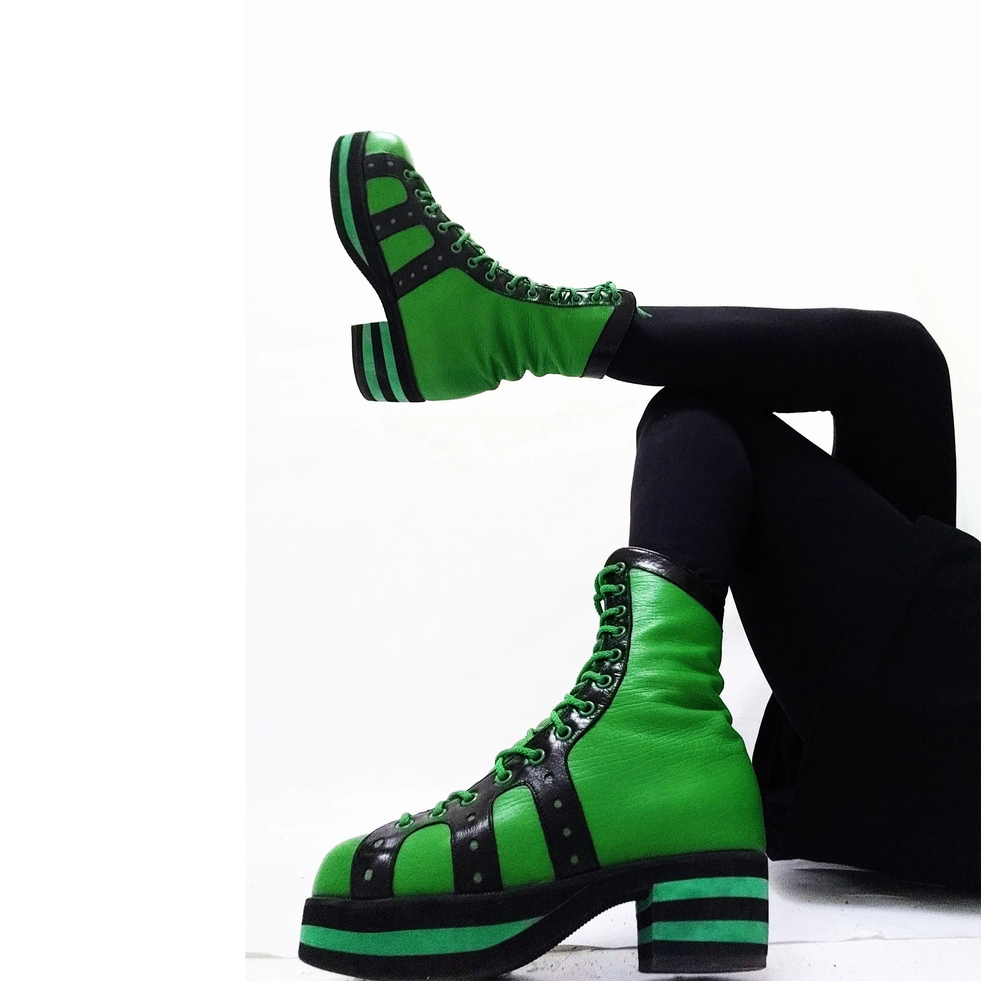 Green & Black Retro Hi-Tops