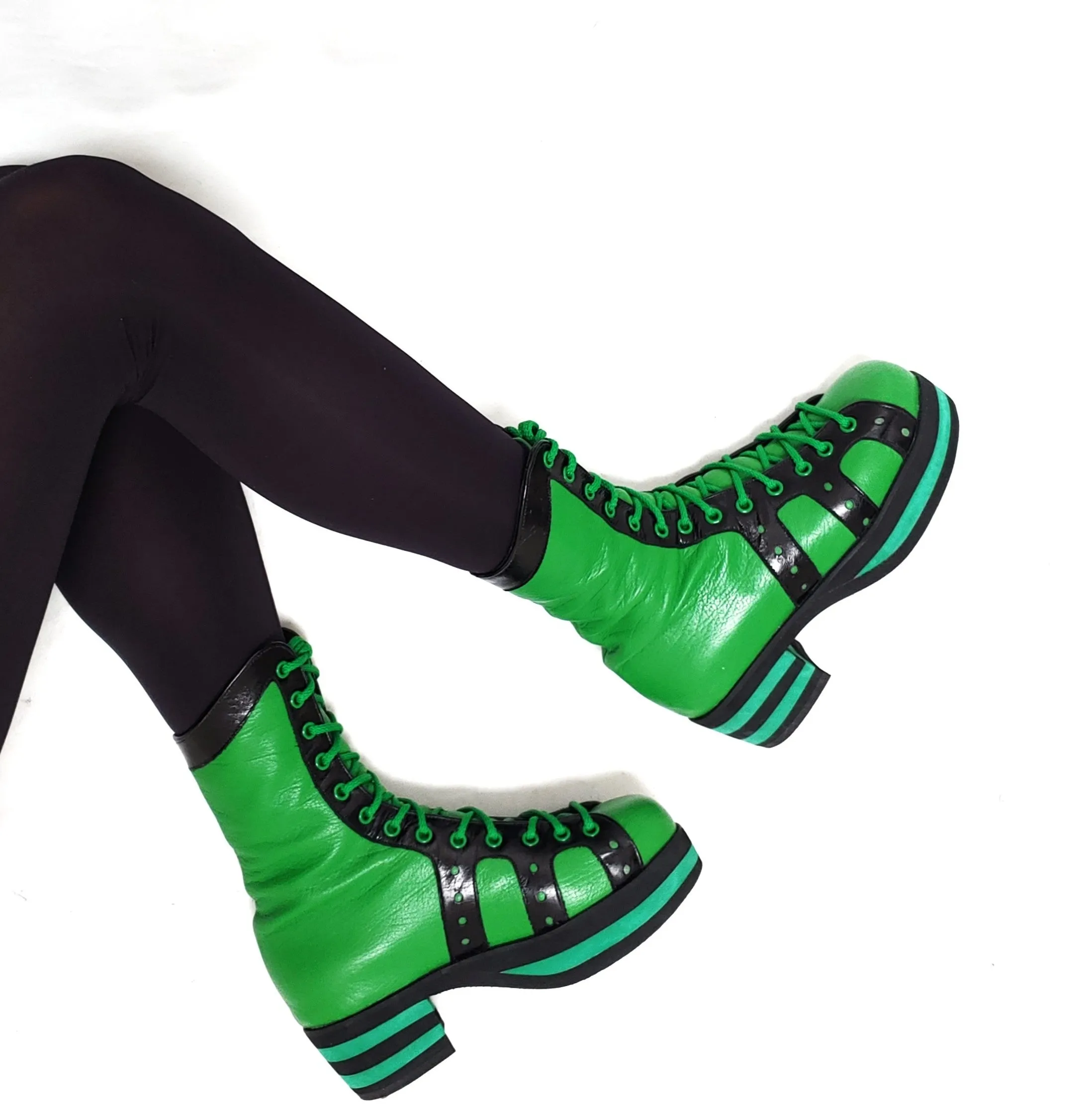 Green & Black Retro Hi-Tops