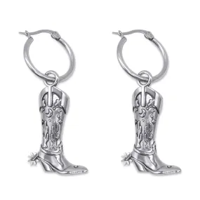 Hoedown Cowboy Boot Hoop Earrings