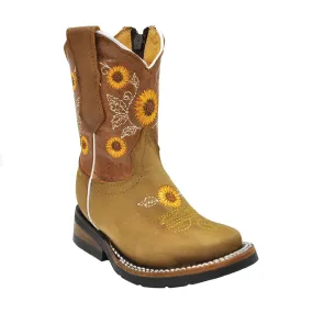 Junior Kid's Girls Sunflower Tan Rodeo Boots