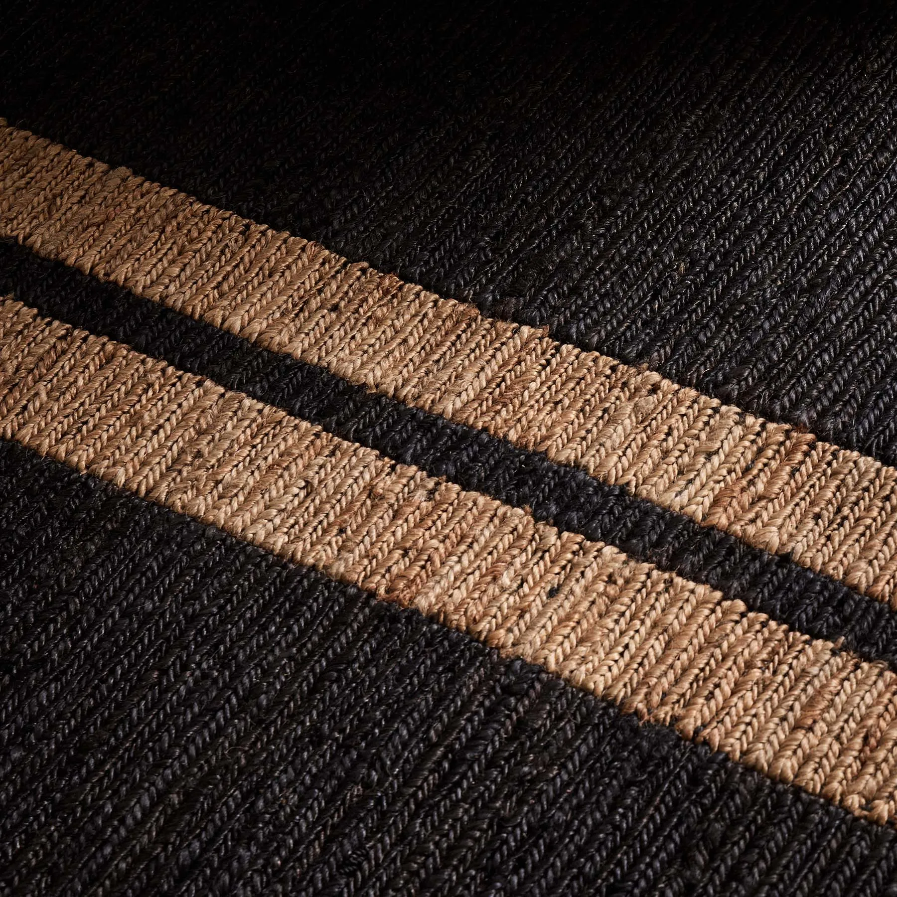 Jute Runner - Charcoal/Natural Stripe