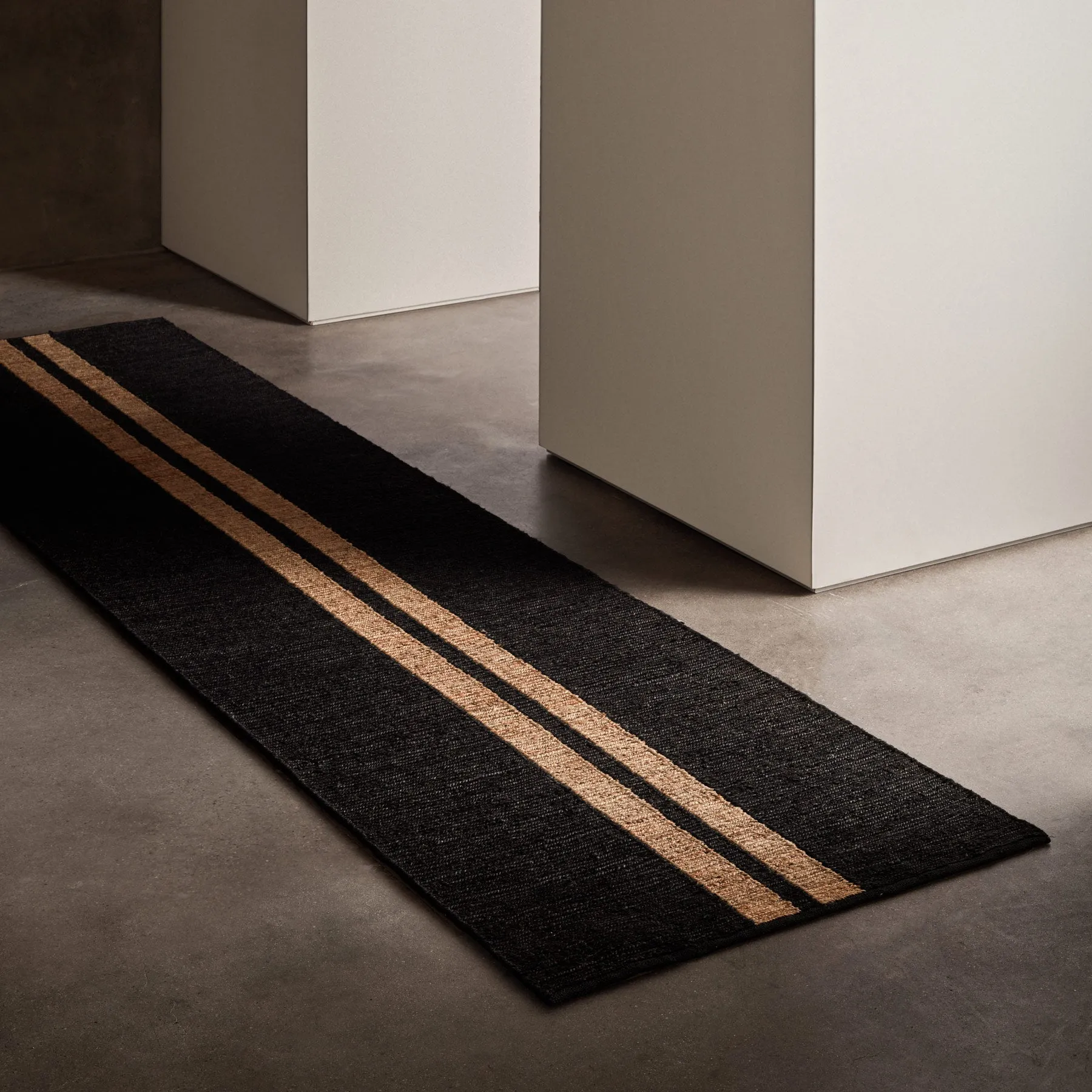 Jute Runner - Charcoal/Natural Stripe