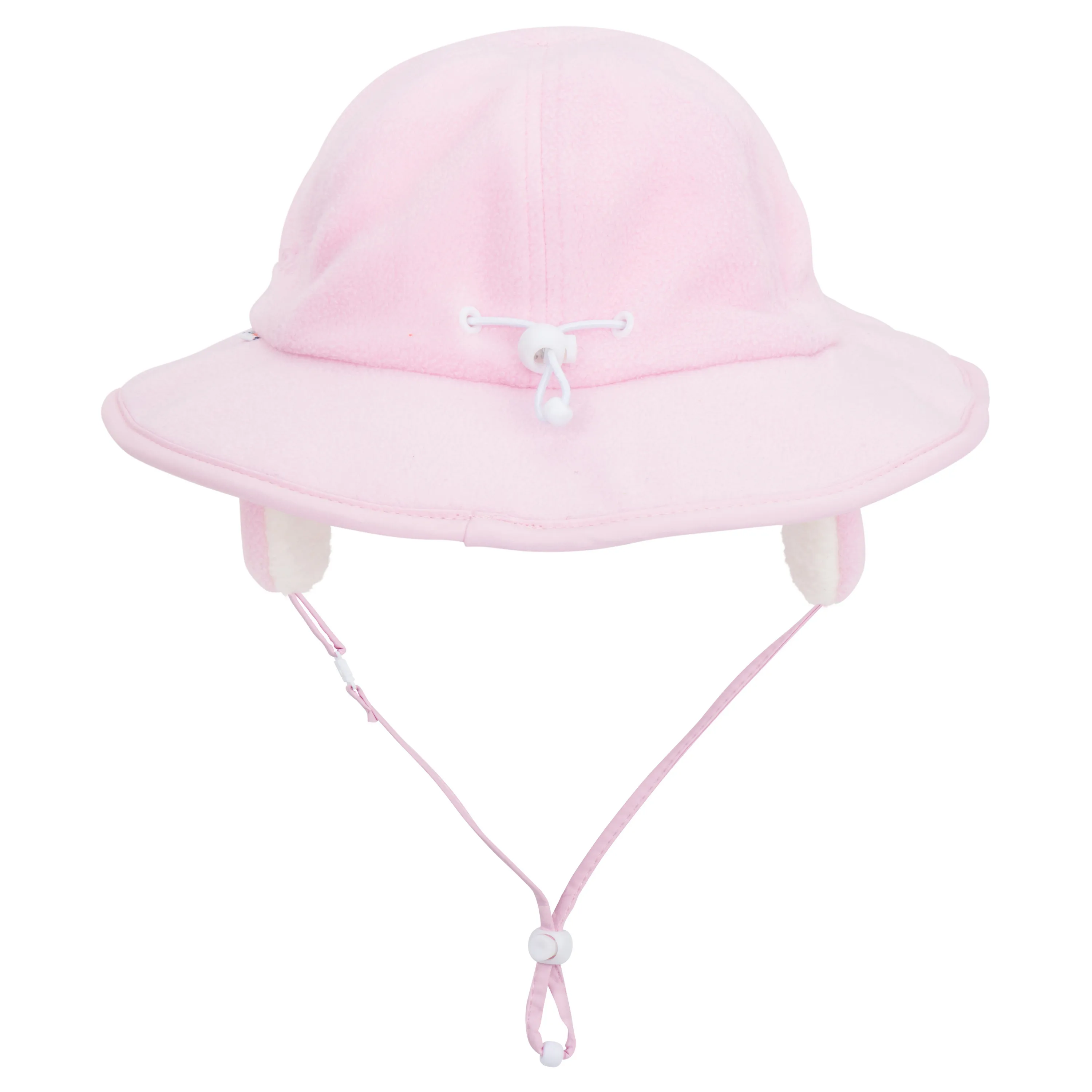 Kids Tundra Ear Flap Fleece Winter Wide Brim Sun Hat - Frosted Pink